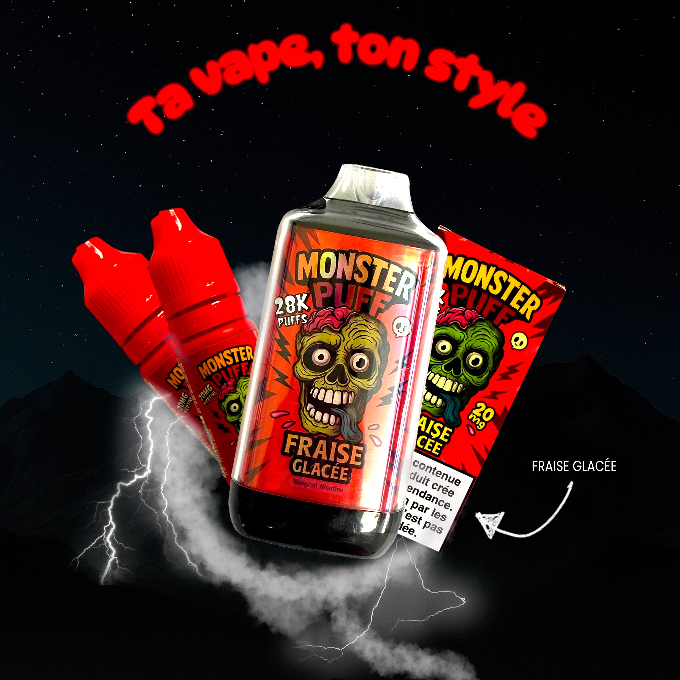 MonsterPuff Fraise glacée 20MG