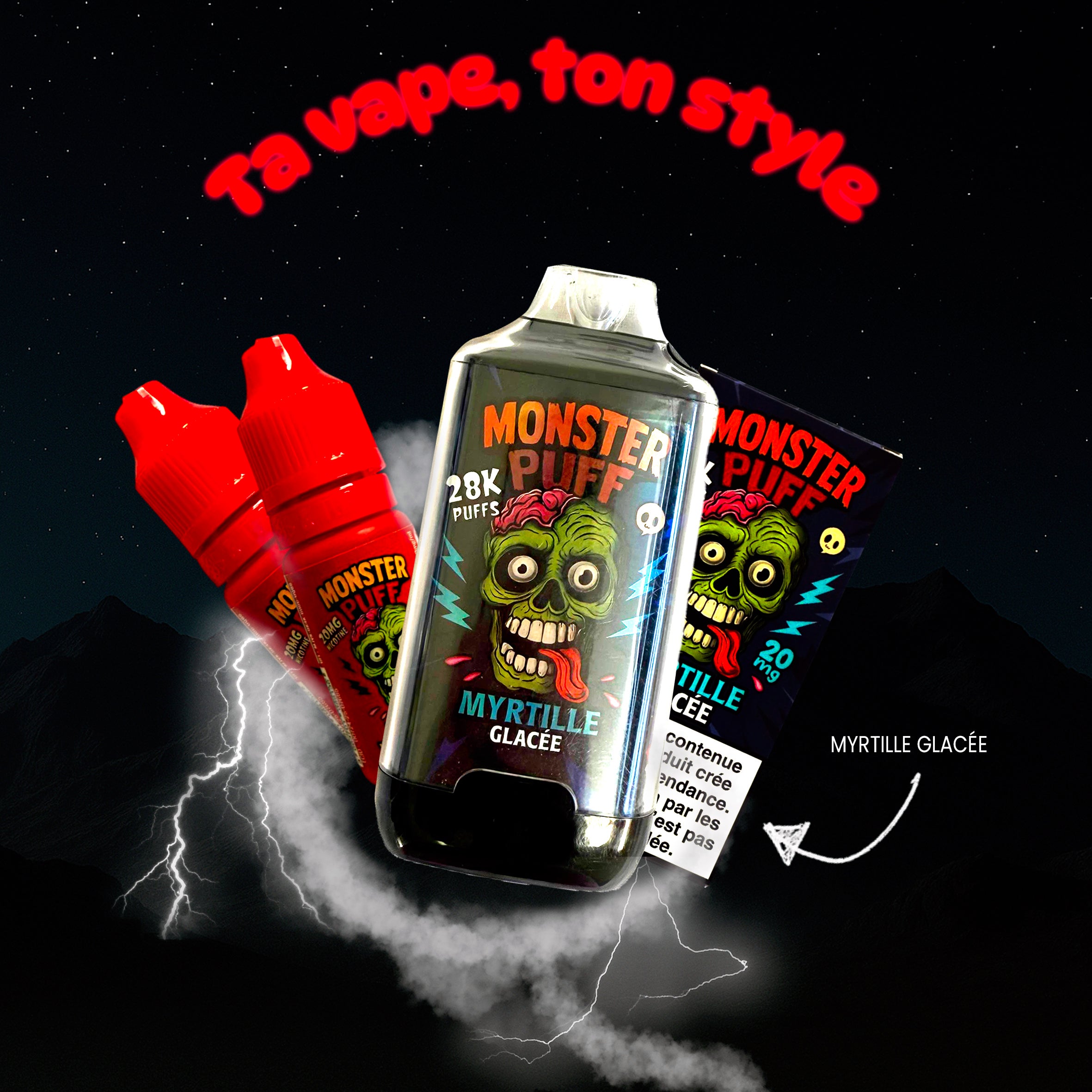 MonsterPuff Myrtille glacée 20MG