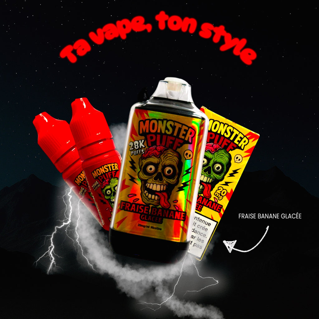 MonsterPuff Fraise Banane Glacée 20MG
